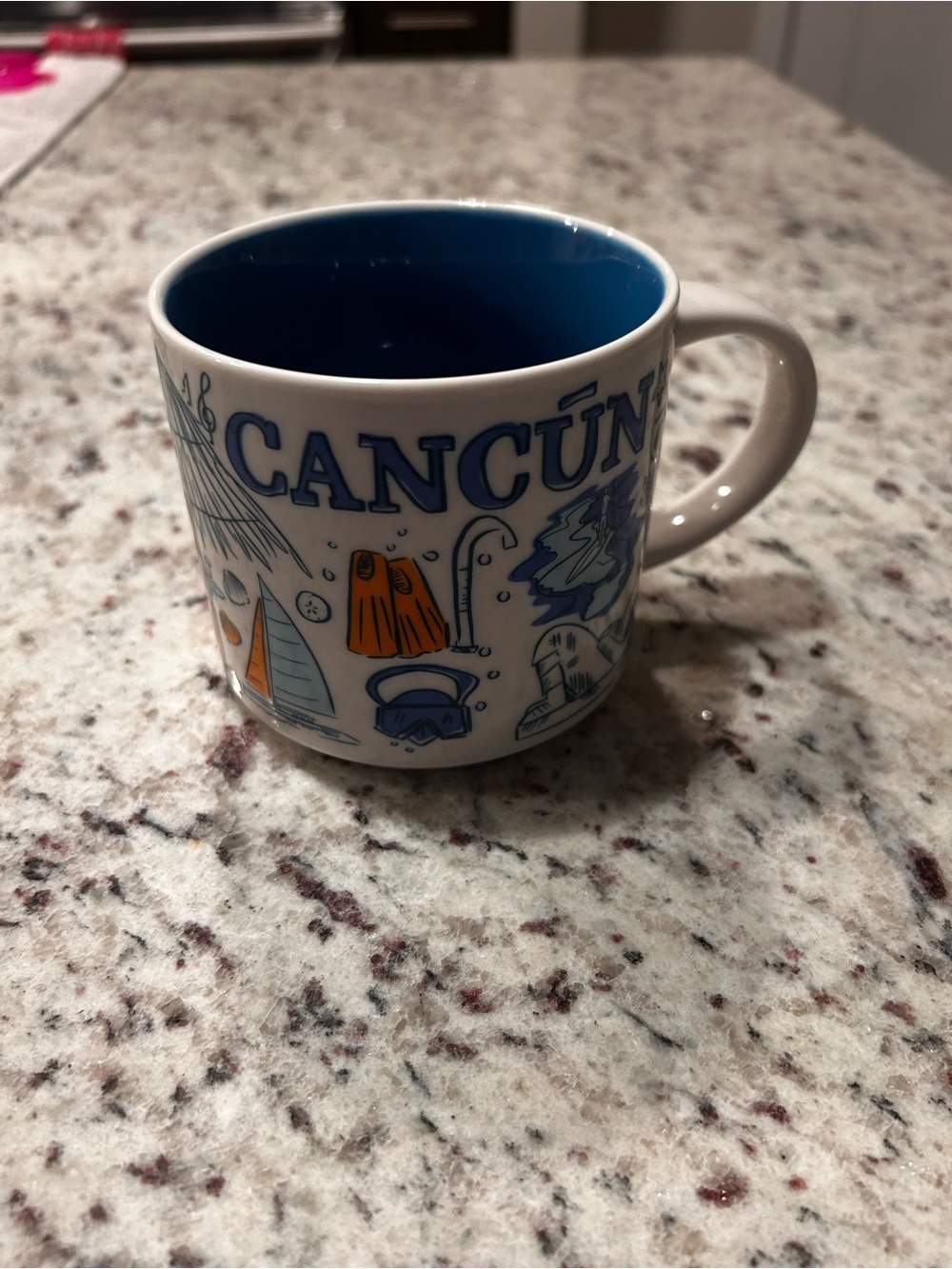 Starbucks You Are Here Cancún Blue Ceramic Coffee Mug - Souvenir Travel Mug